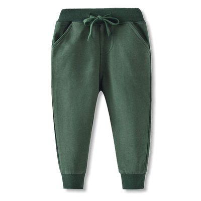 ACESTAR Toddler Boy Cartoon Pattern Cotton Sweatpants Drawstring Elastic Casual Jogger Pants with Pocket for Girl Athletic Pant for KidPure Green,7T