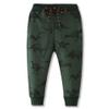 ACESTAR Toddler Boy Cartoon Pattern Cotton Sweatpants Drawstring Elastic Casual Jogger Pants with Pocket for Girl Athletic Pant for KidGreen Dinosaur,2T view 1