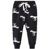 ACESTAR Toddler Boy Cartoon Pattern Cotton Sweatpants Drawstring Elastic Casual Jogger Pants with Pocket for Girl Athletic Pant for KidBlack Dinosaur,2T