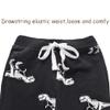 ACESTAR Toddler Boy Cartoon Pattern Cotton Sweatpants Drawstring Elastic Casual Jogger Pants with Pocket for Girl Athletic Pant for KidBlack Dinosaur,2T view 4
