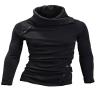 Mens Pullovers Solid Color Thin Wool Sweater Turtleneck Sweater Men's Fashion Thermal Long Sleeve Black XL view 1