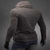Mens Pullovers Solid Color Thin Wool Sweater Turtleneck Sweater Men's Fashion Thermal Long Sleeve Black XL view 3