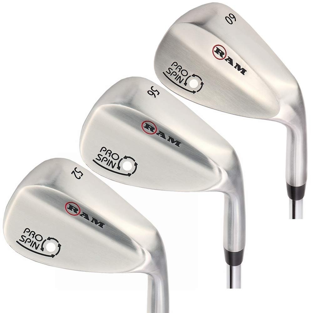 Ram Golf Pro Spin 3 Wedge Set - 52 Gap, 56 Sand, 60 Lob Wedges - Mens Right Hand, Graphite Shafts