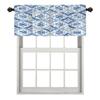 BaoNews Blue and White Kitchen Valances Window Curtain, Damask Design Floral Ornamental Geometric and Square Print Blackout Decoration Window Valances Curtains Drapes Bedroom, 52 X 18 Inch view 1