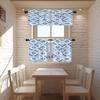 BaoNews Blue and White Kitchen Valances Window Curtain, Damask Design Floral Ornamental Geometric and Square Print Blackout Decoration Window Valances Curtains Drapes Bedroom, 52 X 18 Inch view 2