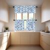 BaoNews Blue and White Kitchen Valances Window Curtain, Damask Design Floral Ornamental Geometric and Square Print Blackout Decoration Window Valances Curtains Drapes Bedroom, 52 X 18 Inch view 3