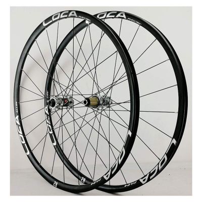 Bike Front & Rear Wheels 26/27.5/29in 700C Alloy Rim Bikes Bike Wheelset 24H Disc Brake 8-12 Speed Thru axle (Color : Black, Size : 27.5in)