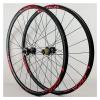 Bike Front & Rear Wheels 26/27.5/29in 700C Alloy Rim Bikes Bike Wheelset 24H Disc Brake 8-12 Speed Thru axle (Color : Red 1, Size : 700C) view 1