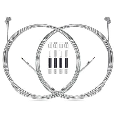 4PCS Premium Bike Brake Cable Set,Universal Standard Bicycle Brake Cable, Professional Bicycle Brake line For Front and Rear Mountain MTB or Road Bikes,include Free Cable Cap End Crimps accessories 2M