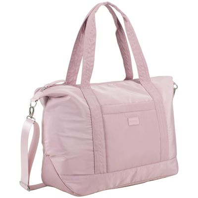 BODHI Metro Soft Puffy Shoulder Bag Travel Duffel Tote Carry on Luggage Sport Weekender Overnight Women For Spirit Airlines, Dusty Rose