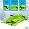 Superio Downhill Snow Sled with Brake Handles for Kids, 35 Toboggan Plastic Sleigh with Pull Rope, Green. (2) view 3