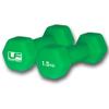 Urban Fitness Neoprene Covered Hex Dumbbells Fitness (Pair) Green 2 x 1.5kg view 1