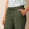 Amazon Essentials Women's Linen Blend Drawstring Wide Leg Pant, Dark Olive, Small view 4