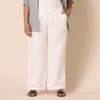 Amazon Essentials Women's Linen Blend Drawstring Wide Leg Pant, Bright White, Small view 3