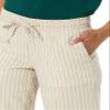 Amazon Essentials Women's Linen Blend Drawstring Wide Leg Pant, Natural Flax/White Ticking Stripe, Medium view 3