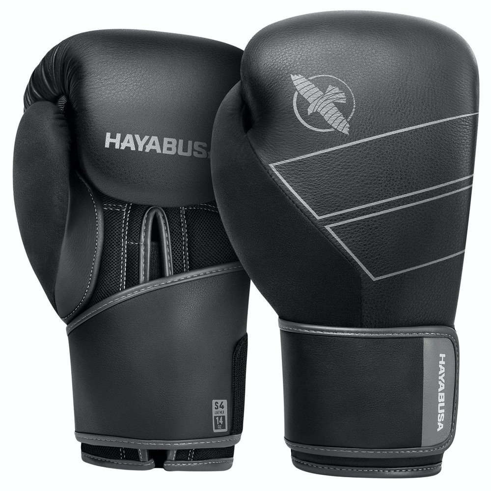 Hayabusa S4 Leather Boxing Gloves for Women & Men - Black, 10 oz