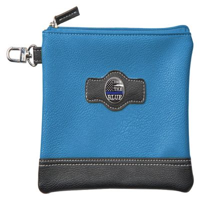 Clip Wipes Police Golf Pouch | Police Golf Valuables | Accessories Pouch with Zipper (BLU-Back)
