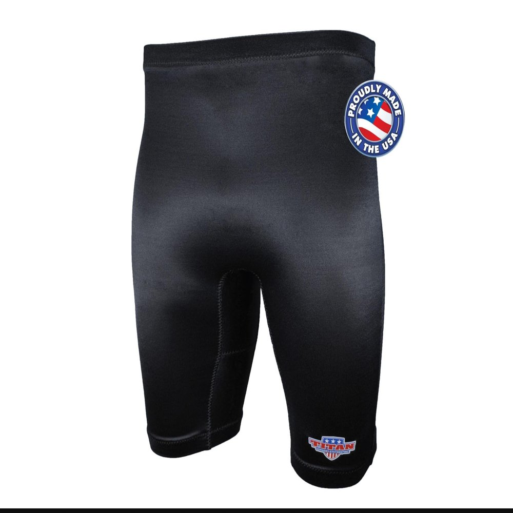 LiftingLarge Titan Challenger Compression Shorts Powerlifting or Weightlifting (Black, 4XL)
