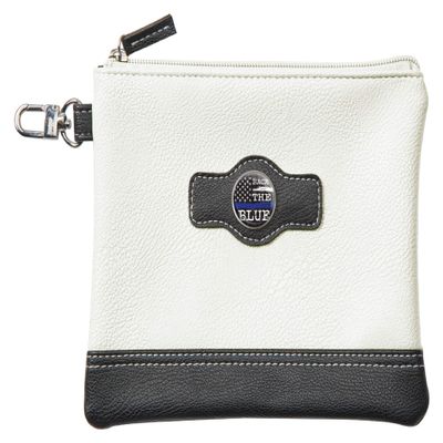 Clip Wipes Police Golf Pouch | Police Golf Valuables | Accessories Pouch with Zipper (WHT-Back)