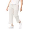 Amazon Essentials Women's Linen Blend Drawstring Relaxed Fit Wide Leg Pant (Available in Plus Size), Ecru, X-Small view 1