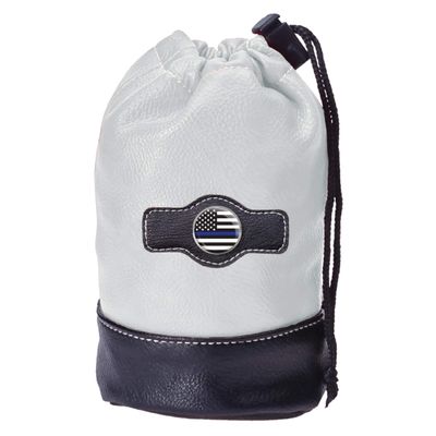Clip Wipes Police Golf Pouch with Drawstrings | Police Golf Accessories Pouch (WHT-Flag)