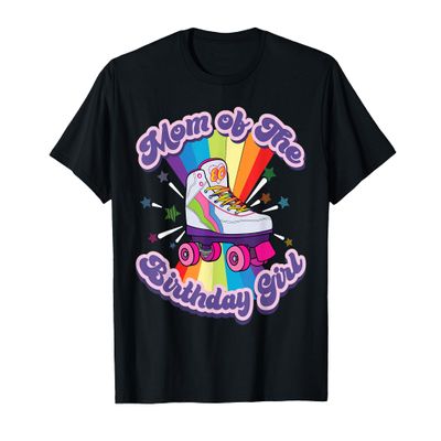 Mom Of The Birthday Girl Retro Rolling Skate Gift For Women T-Shirt