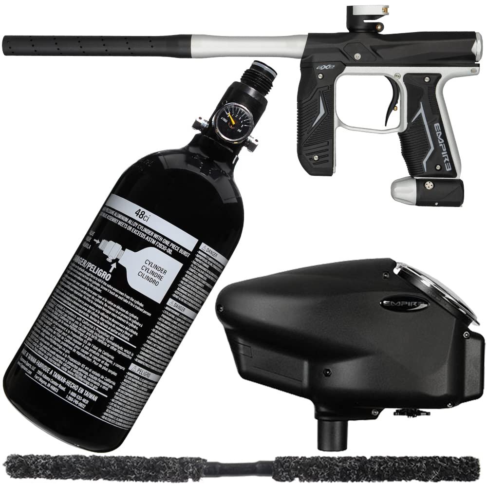 Action Village Empire Axe 2.0 Core Paintball Gun Package Kit (Dust Black/Dust Silver)