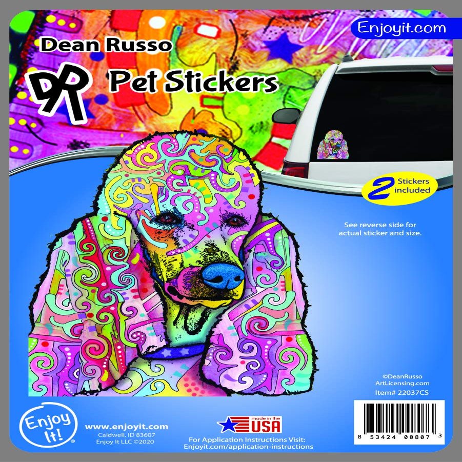 Enjoy It Poodle Sticker - Featuring The Artwork of Dean Russo, Outdoor Rated Vinyl Sticker Decals for Windows, Bumpers, Laptops or Crafts - 2 Pieces