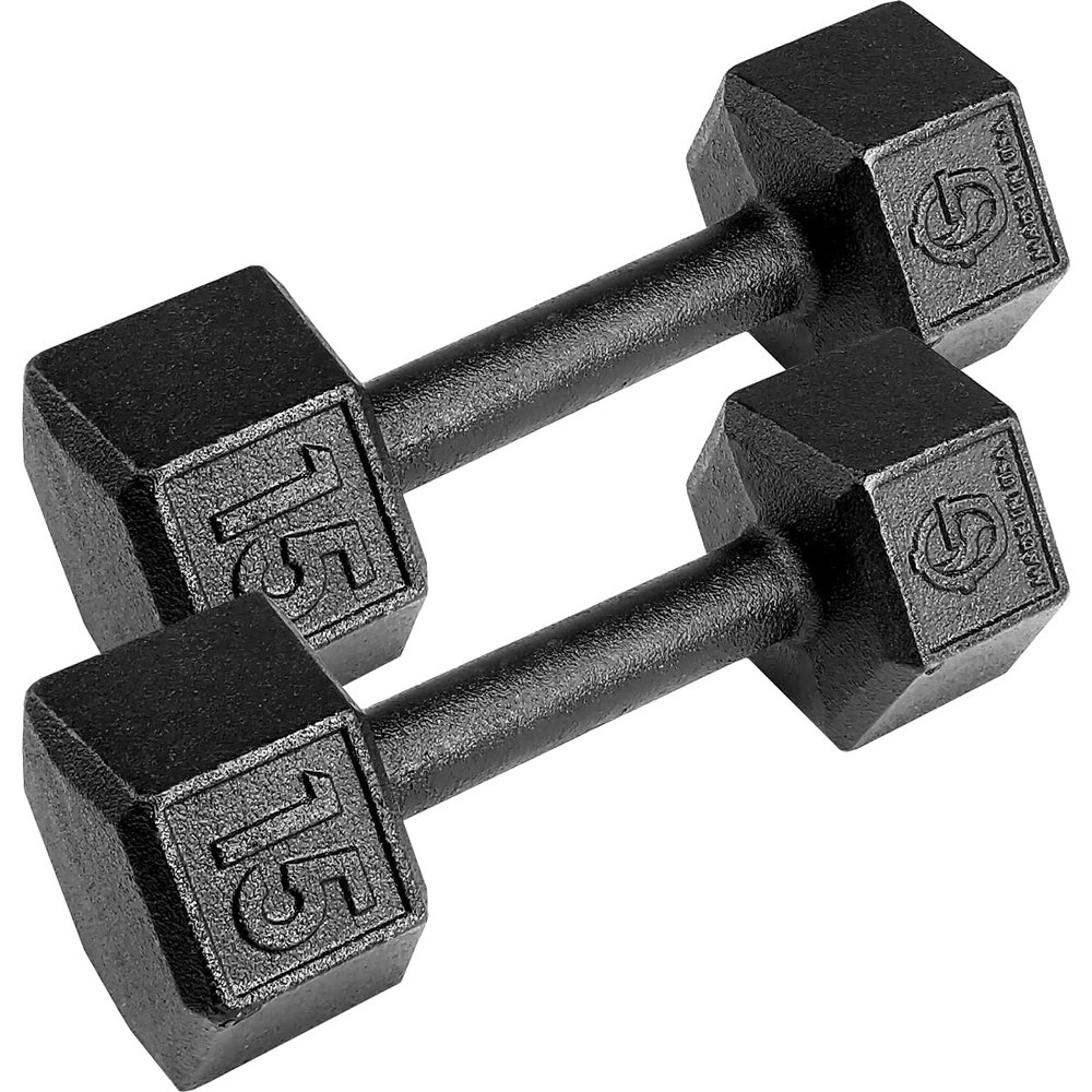 15lb Pair Cast Iron Dumbbells