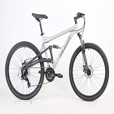 2025 Gravity FSX 27.5 LTD Dual Suspension 21 Speed Mountain Bike (Matt Ti Gray, 21 inch = Large/XLrg fits* 6'2" to 6'5")