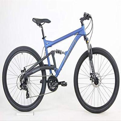 Gravity FSX 27.5 LTD Dual Suspension 21 Speed Mountain Bike (Matt Nautical Blue, 17 inch = Small/Med 5'10" to 6')