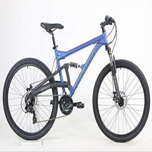 Gravity FSX 27.5 LTD Dual Suspension 21 Speed Mountain Bike (Matt Nautical Blue, 17 inch = Small/Med 5'10" to 6')