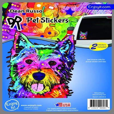 Enjoy It Westie Bumper Sticker, Featuring The Artwork of Dean Russo, Outdoor Rated Vinyl Sticker Decals for Windows, Bumpers, Laptops or Crafts - 2 Pieces
