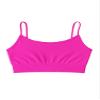 Kurve Girls Training Sports Bra Seamless Bralette Kids Crop Cami Tank Top UV Protective Fabric UPF 50+ Made in USA, Neon Fuschia, Age 9-14 view 1