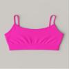 Kurve Girls Training Sports Bra Seamless Bralette Kids Crop Cami Tank Top UV Protective Fabric UPF 50+ Made in USA, Neon Fuschia, Age 9-14 view 4