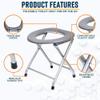 Alpcour Portable Toilet Seat  Compact Lightweight Indoor & Outdoor Commode w/Built-In Bag Hooks & Travel Bag  Heavy-Duty Stainless-Steel Chair is Durable & Convenient For Camping, Travel & Emergency view 4