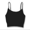 Kurve Girls Training Sports Bra  Seamless Bralette Kids Crop Cami Tank Top UV Protective Fabric UPF 50+ Made in USA, Black, Age 4-8 view 1