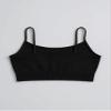 Kurve Girls Training Sports Bra  Seamless Bralette Kids Crop Cami Tank Top UV Protective Fabric UPF 50+ Made in USA, Black, Age 4-8 view 2