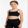 Kurve Girls Training Sports Bra  Seamless Bralette Kids Crop Cami Tank Top UV Protective Fabric UPF 50+ Made in USA, Black, Age 4-8 view 3