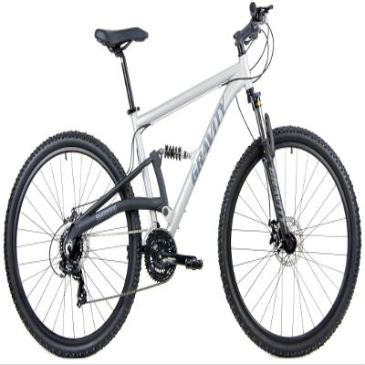 2025 Gravity FSX 29 LTD Dual Suspension 21 Speed Mountain Bike (Matt Ti Gray, 19 inch = Medium/Lr fits* 6'1" to 6'3")