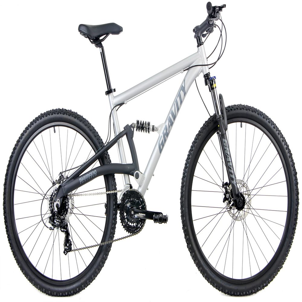 2025 Gravity FSX 29 LTD Dual Suspension 21 Speed Mountain Bike (Matt Ti Gray, 19 inch = Medium/Lr fits* 6'1" to 6'3")