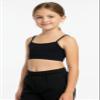 Kurve Girls Training Sports Bra  Seamless Bralette Kids Crop Cami Tank Top UV Protective Fabric UPF 50+ Made in USA, Black/White 2 Pack, Age 9-14 view 3