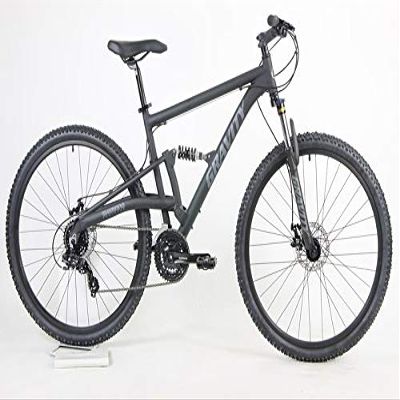 2025 Gravity FSX 29 LTD Dual Suspension 21 Speed Mountain Bike (Matt Black, 19 inch = Medium/Lr fits* 6'1" to 6'3")