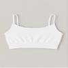 Kurve Girls Training Sports Bra  Seamless Bralette Kids Crop Cami Tank Top UV Protective Fabric UPF 50+ Made in USA, White, Age 9-14 view 3