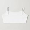 Kurve Girls Training Sports Bra  Seamless Bralette Kids Crop Cami Tank Top UV Protective Fabric UPF 50+ Made in USA, White, Age 9-14 view 4