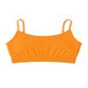 Kurve Girls Training Sports Bra  Seamless Bralette Kids Crop Cami Tank Top UV Protective Fabric UPF 50+ Made in USA, Neon Orange, Age 9-14 view 1
