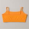 Kurve Girls Training Sports Bra  Seamless Bralette Kids Crop Cami Tank Top UV Protective Fabric UPF 50+ Made in USA, Neon Orange, Age 9-14 view 2
