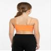 Kurve Girls Training Sports Bra  Seamless Bralette Kids Crop Cami Tank Top UV Protective Fabric UPF 50+ Made in USA, Neon Orange, Age 9-14 view 3
