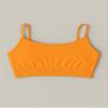 Kurve Girls Training Sports Bra  Seamless Bralette Kids Crop Cami Tank Top UV Protective Fabric UPF 50+ Made in USA, Neon Orange, Age 9-14 view 4