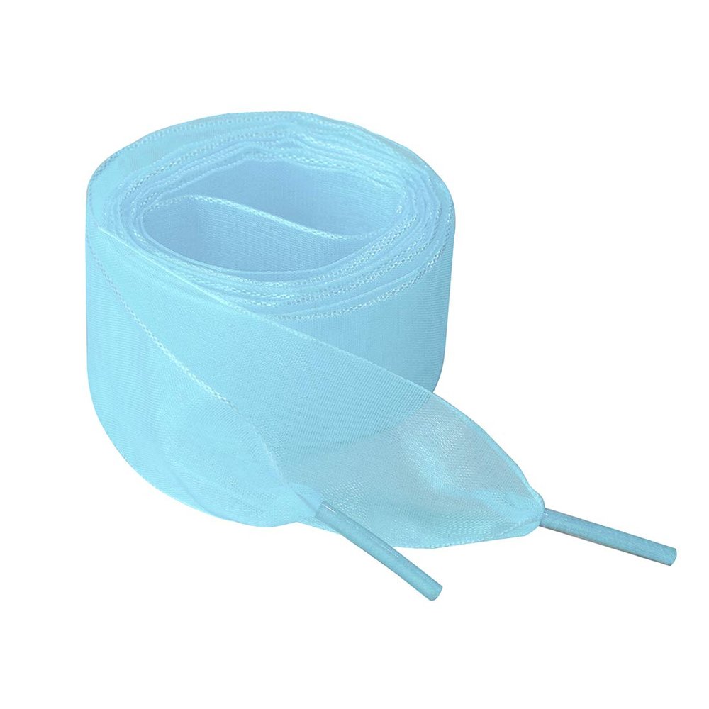 Allegra K 2 Pairs Flat Snow Yarn Shoelaces 2.5cm/4cm Wide Transparent Shoe Laces for Sneakers 100cm/39 Sky Blue